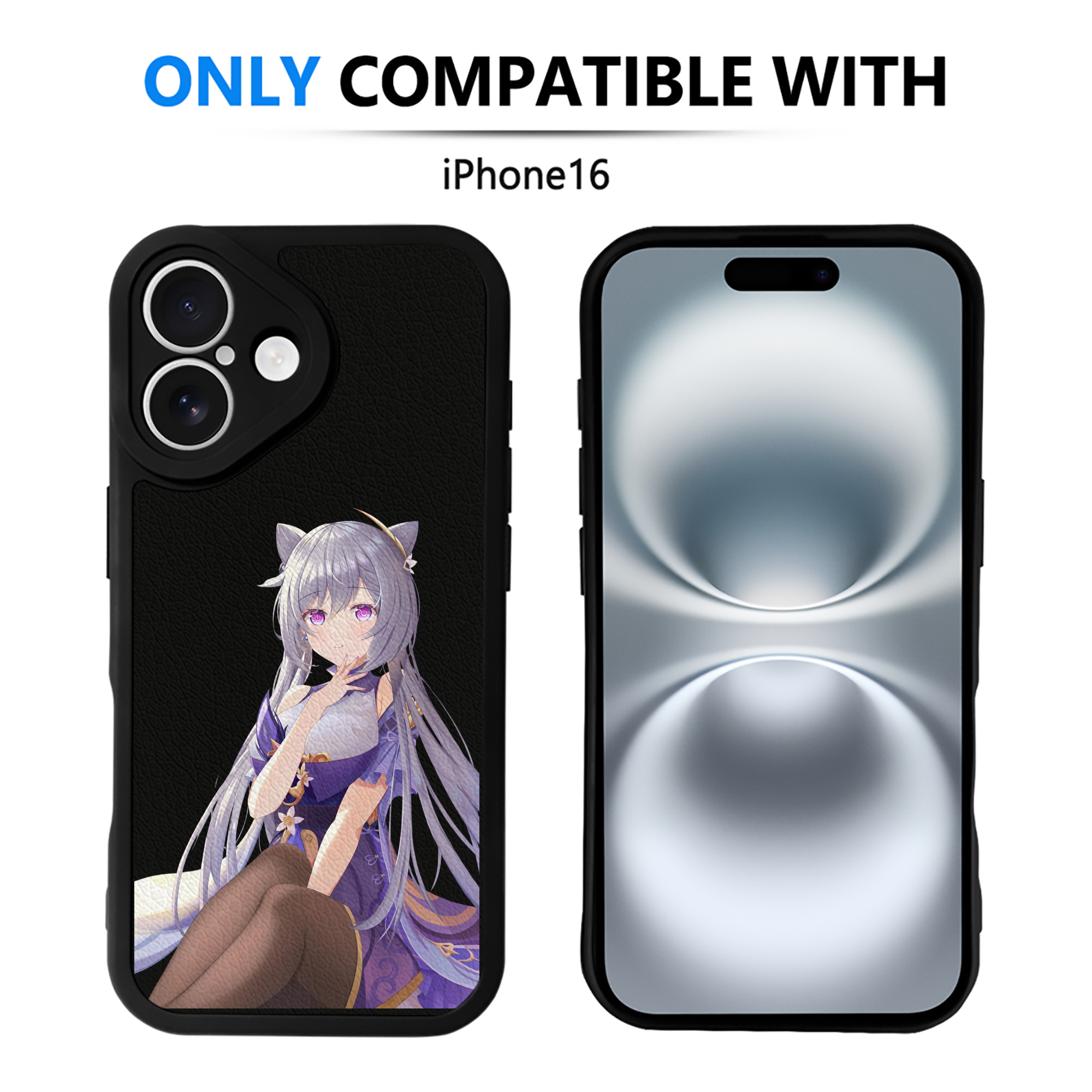 げんし神 刻晴 こくせい genshin Kokusei 【iPhone 16シリーズ対応】シリコンスマホケース（レザー調） 材質：シリコン
